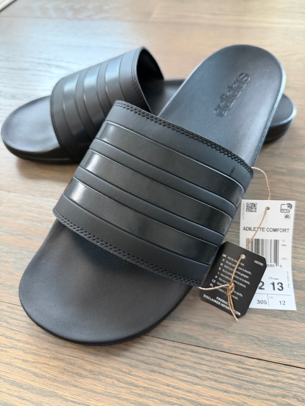 Men’s ADIDAS BRAND NEW Adilette Comfort Slide Sandals - Black- Size 13